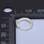 Sterling Silver Minimalist Line Textured Hoops