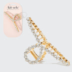 Metal Rhinestone Loop Claw Clip 1pc- Gold