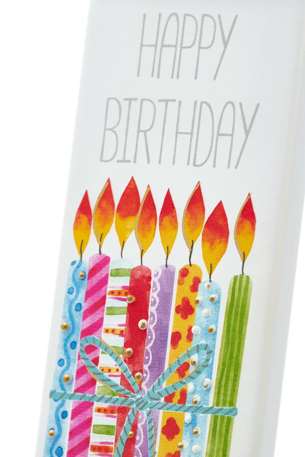Flat Handmade Candle - Happy Birthday candles