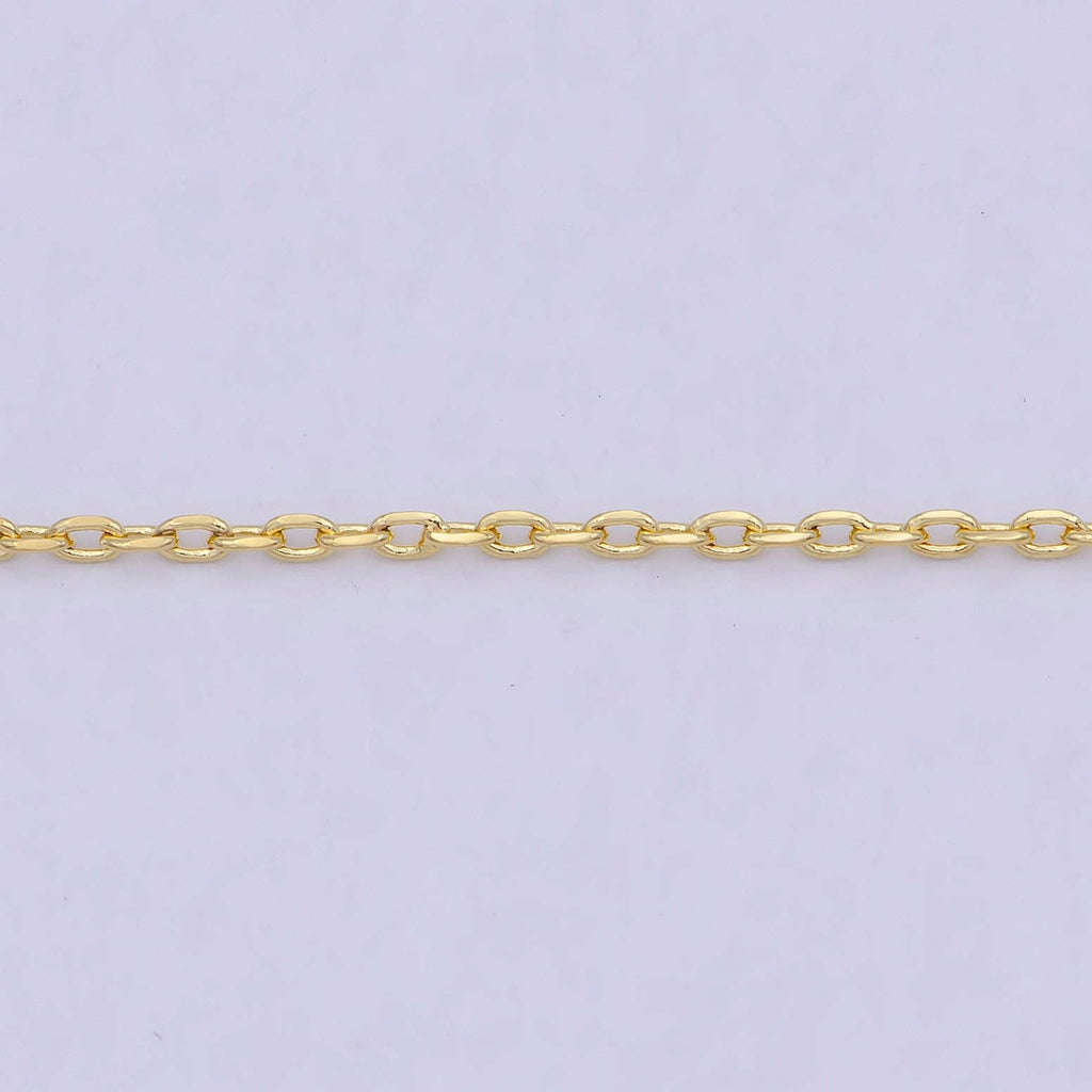 Dainty Cable Chain 24K Gold Filled Chain Necklace 17.7 inch