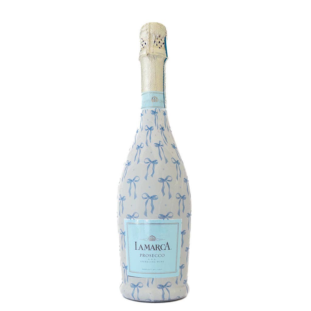 Bottle Wrap Blue Bows - Prosecco Collection