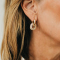 Drop Diamond Square Huggie Hoops