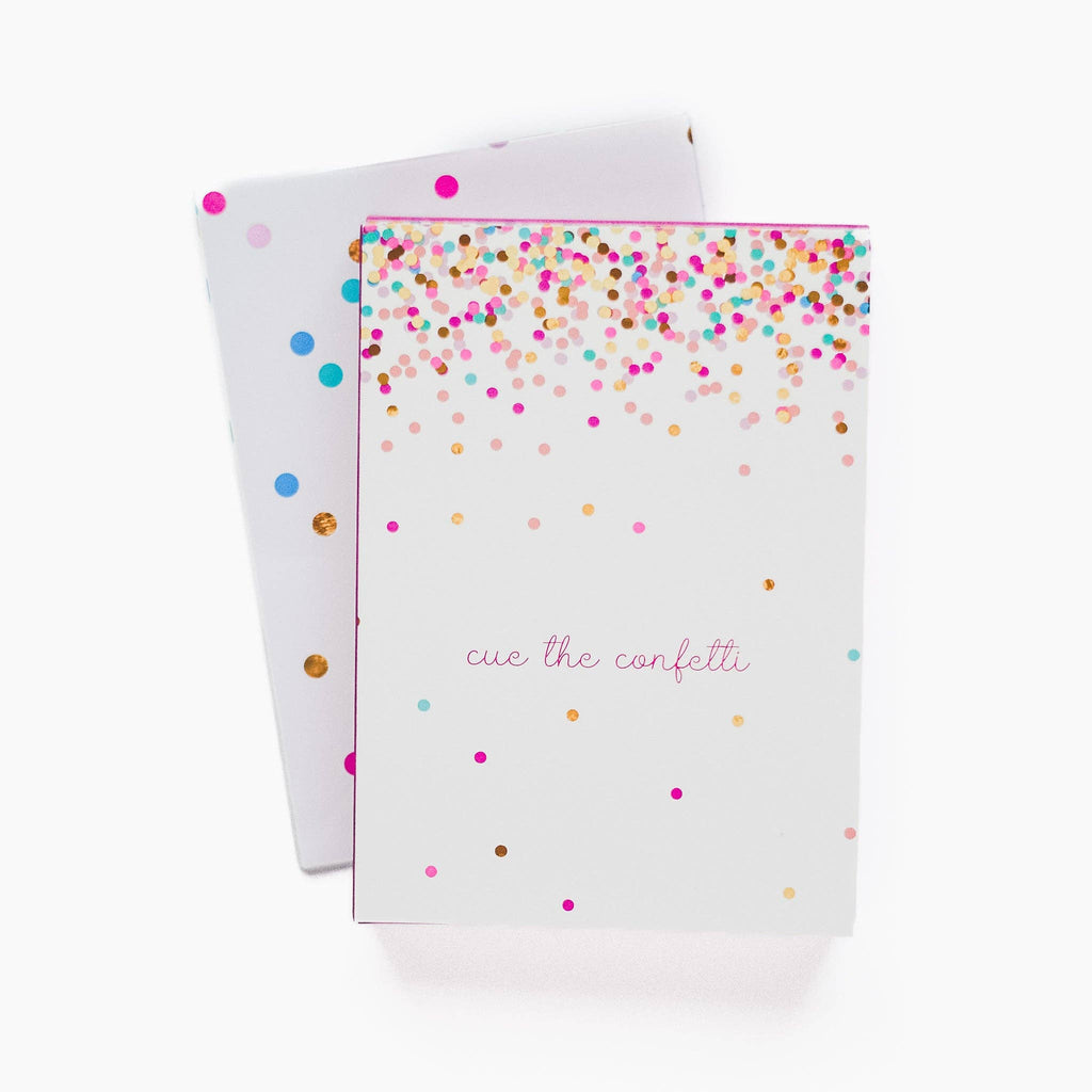 Cue The Confetti Greeting Card with Gift Inside (Confetti Mug Cake Mix)