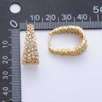 14K Gold Filled 24mm Cluster Micro Paved CZ Hoop Earrings Silver or Gold