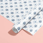 Blue Watercolor Medallion Gift Wrap