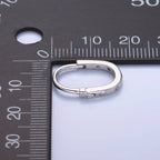 Sterling Silver CZ Oblong Hoops