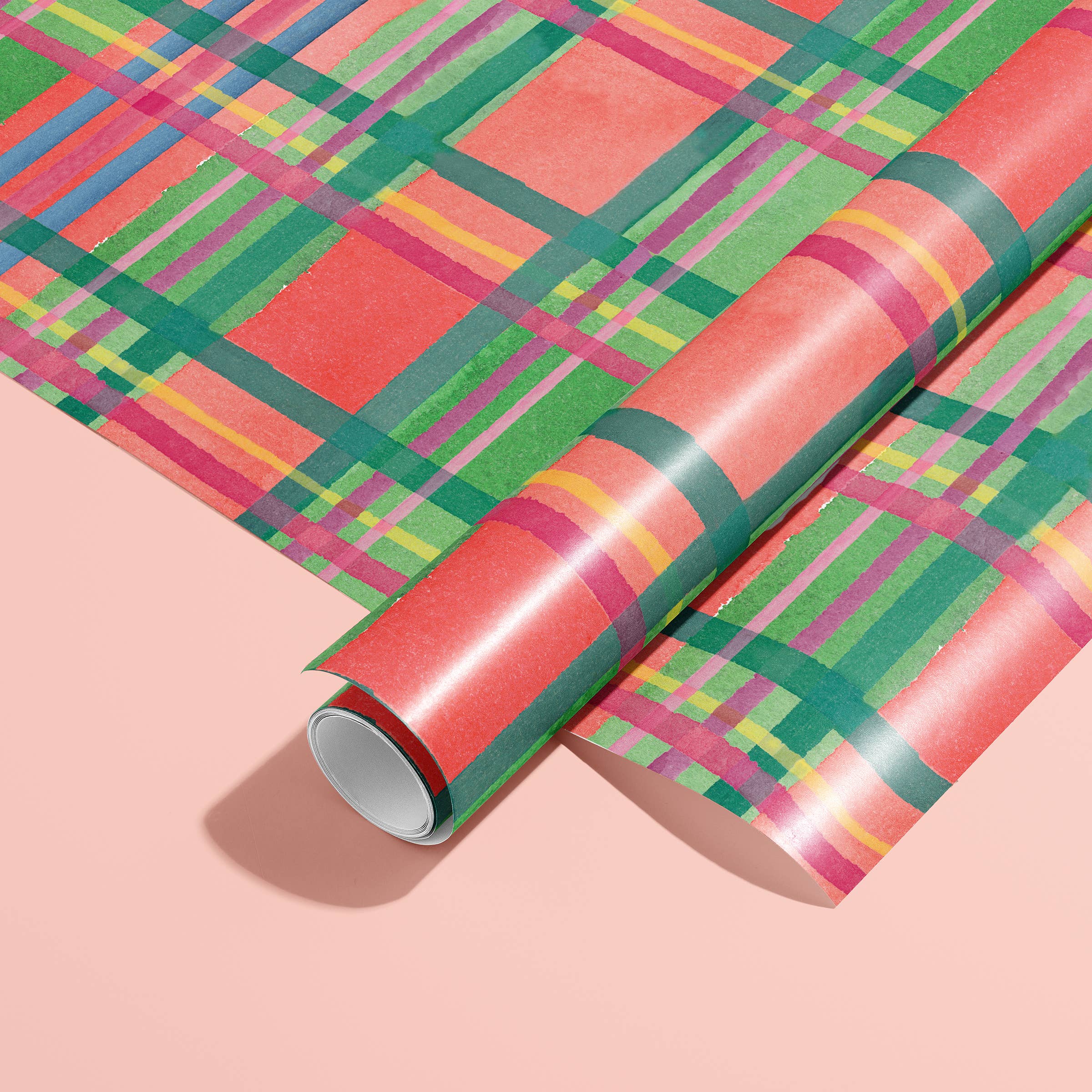 Watercolor Holiday Plaid Gift Wrap