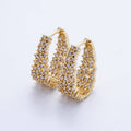 14K Gold Filled 24mm Cluster Micro Paved CZ Hoop Earrings Silver or Gold