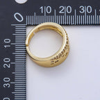16K Gold Filled Clear CZ Dotted Micro Paved Wide Ring
