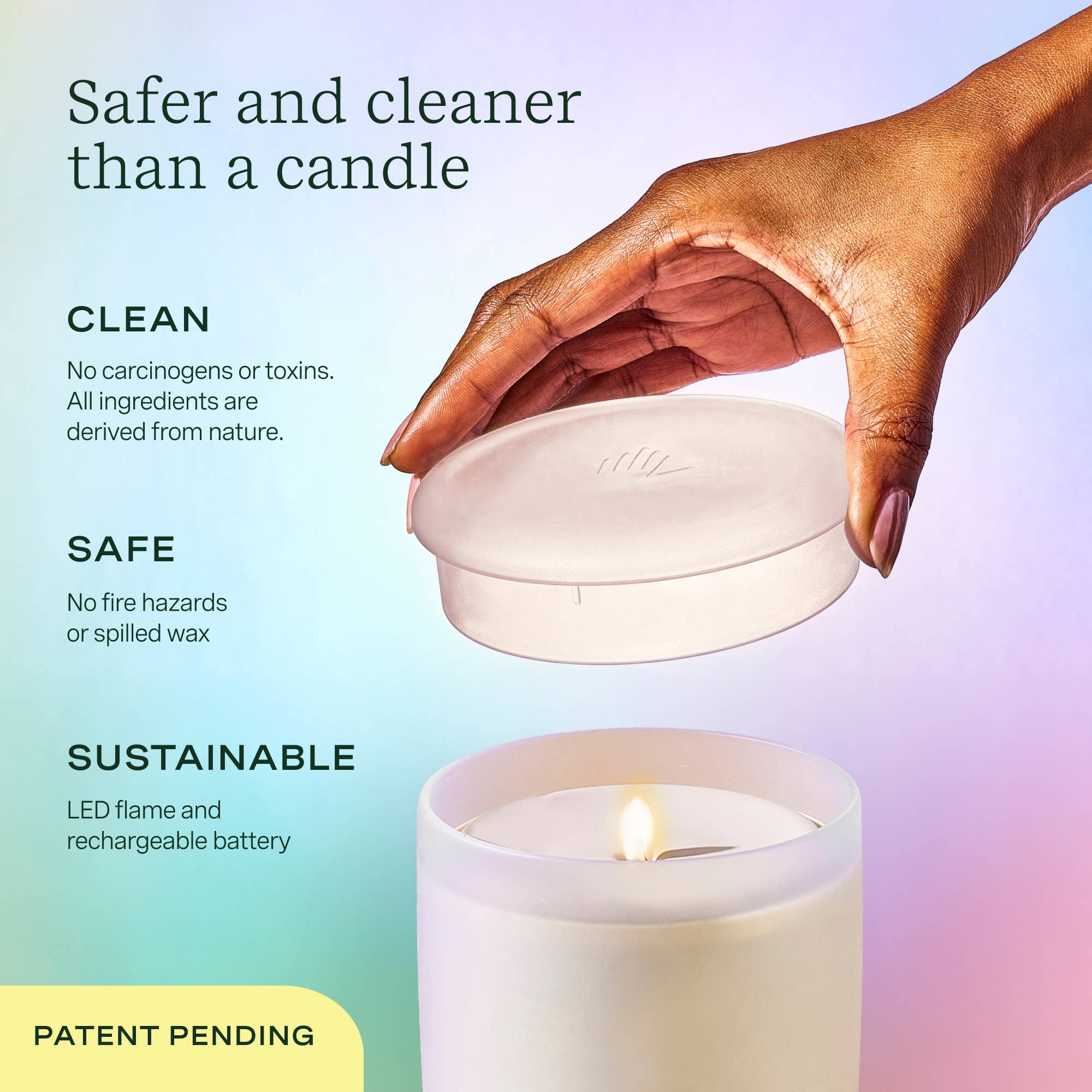 Flameless Candle Diffuser - Frosted Glass (Cream)