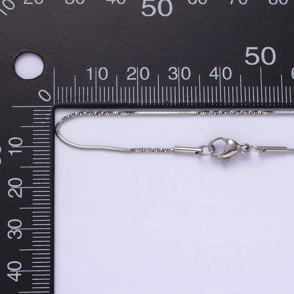 18.5'' Ready to Use Stainless Steel Cocoon Necklace Chain, Layer Snake Twisted Chain Necklace