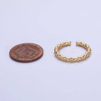 Dainty Gold Rope Ring Open Adjustable Silver