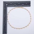 16K Gold Filled 5mm Clear Oval CZ Bar Gemstone Chain 17 Inch Adjustable Necklace