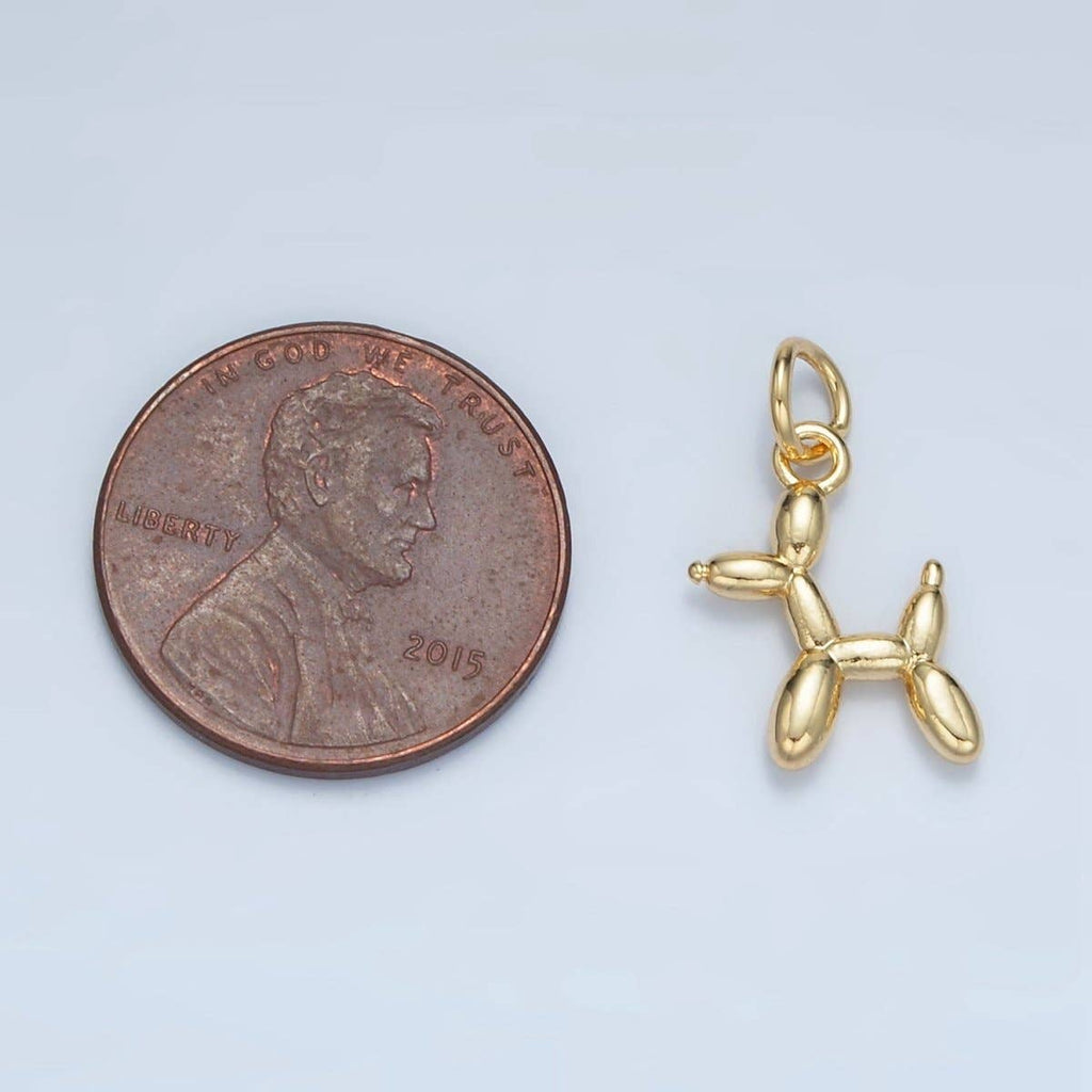 24K Gold Filled Balloon Dog Mini Charm