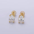 14K Gold Filled 8mm Clear CZ Oval Stud Earrings