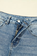 Denim Vintage Washed Seam Shift Jeans: Dusk Blue