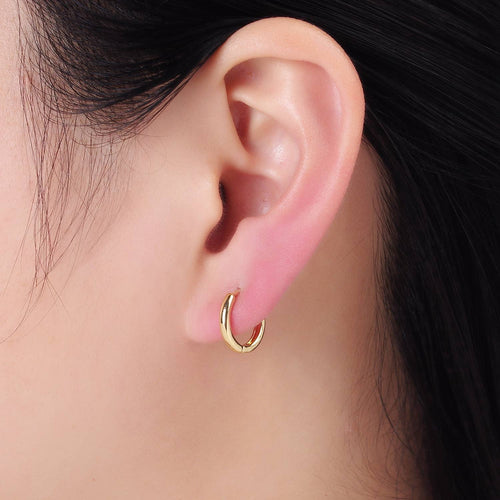 14K Gold Filled 13mm Minimalist Huggie Earrings