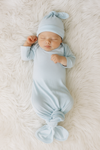 Bamboo Knotted Baby Gown & Beanie Blush