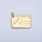 24K Gold Filled "I Love You" Script Post Card Charm in Gold