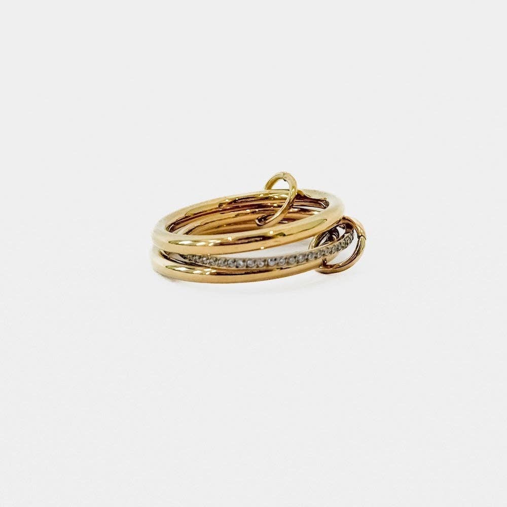 Layered In Diamonds Ring - Gold/Silver / Size 7
