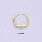 Gold Filled Star Signet Gold Open Adjustable Ring White