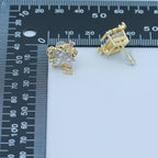 24K Gold Filled Baguette Clear CZ Drop Stud Earrings